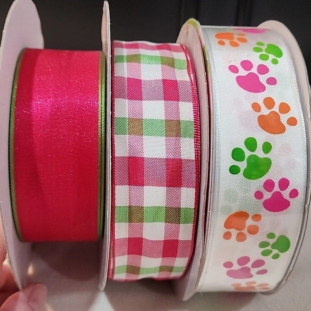 3 Rolls Kirkland Wire-edged Ribbon, 1-1/2